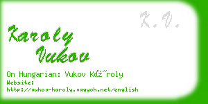 karoly vukov business card